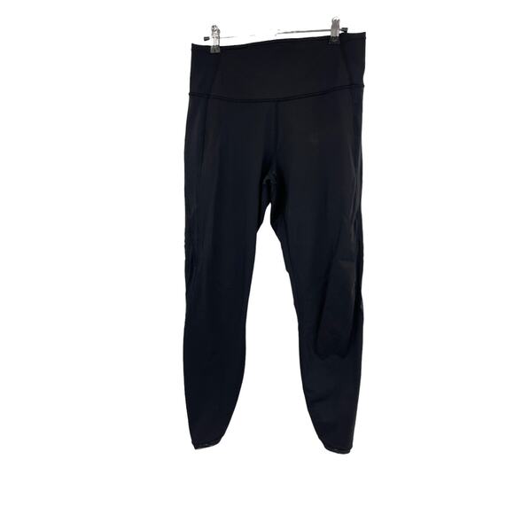lululemon athletica Pants - Lululemon Leggings Womens 10 Featherlight Tight Black High Rise Mesh Athletic